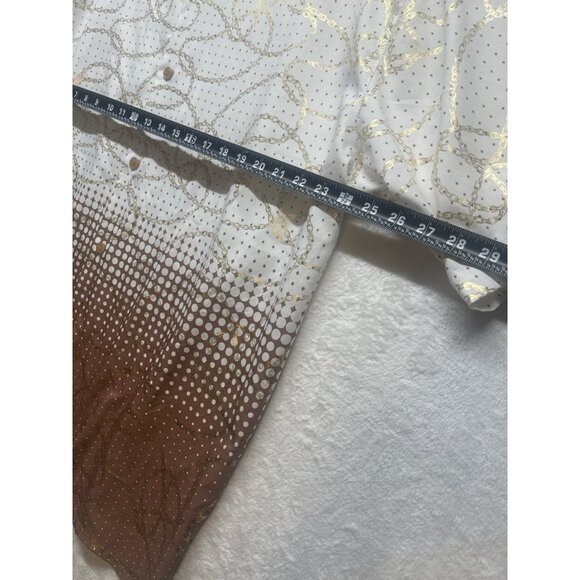 Pronti Collection By Phita Gold Chain Design Button Up Mens Size 3XL Polyester - Picture 5 of 6